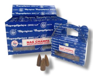 Wierookkegels, nag champa (Satya, backflow)