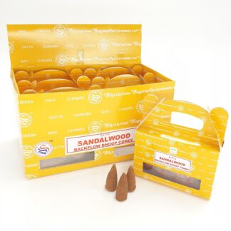 Wierookkegels, sandalwood (Satya, backflow)