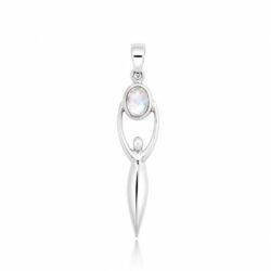 Zilveren goddess hanger (Gaia) Regenboog maansteen